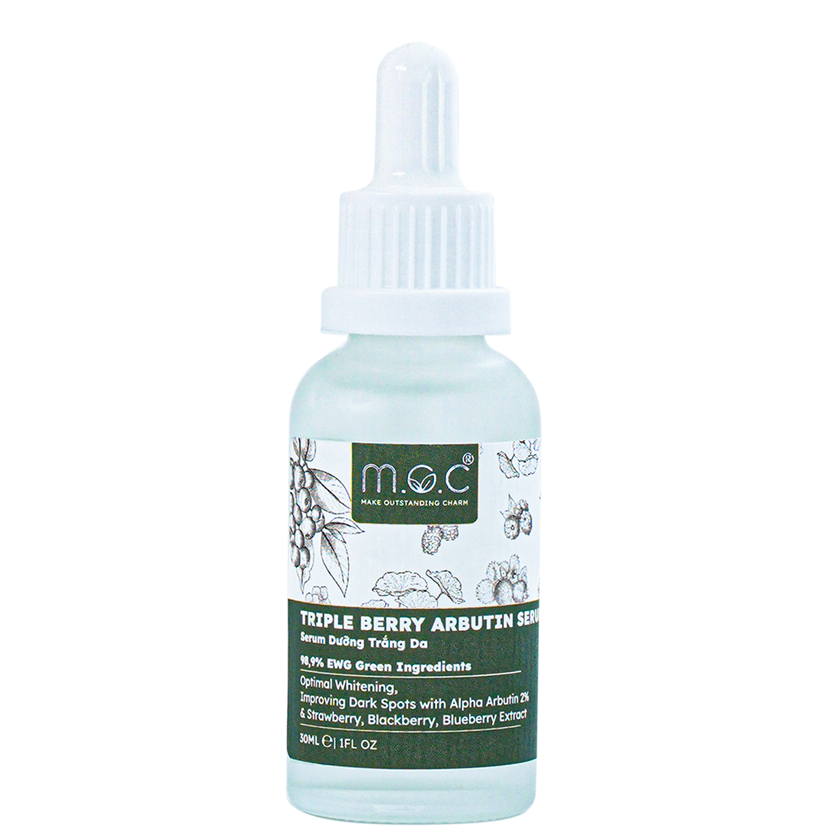 Serum Dưỡng Trắng Da, Chống Lão Hóa- M.O.C Triple Berry Arbutin Serum- 30ml