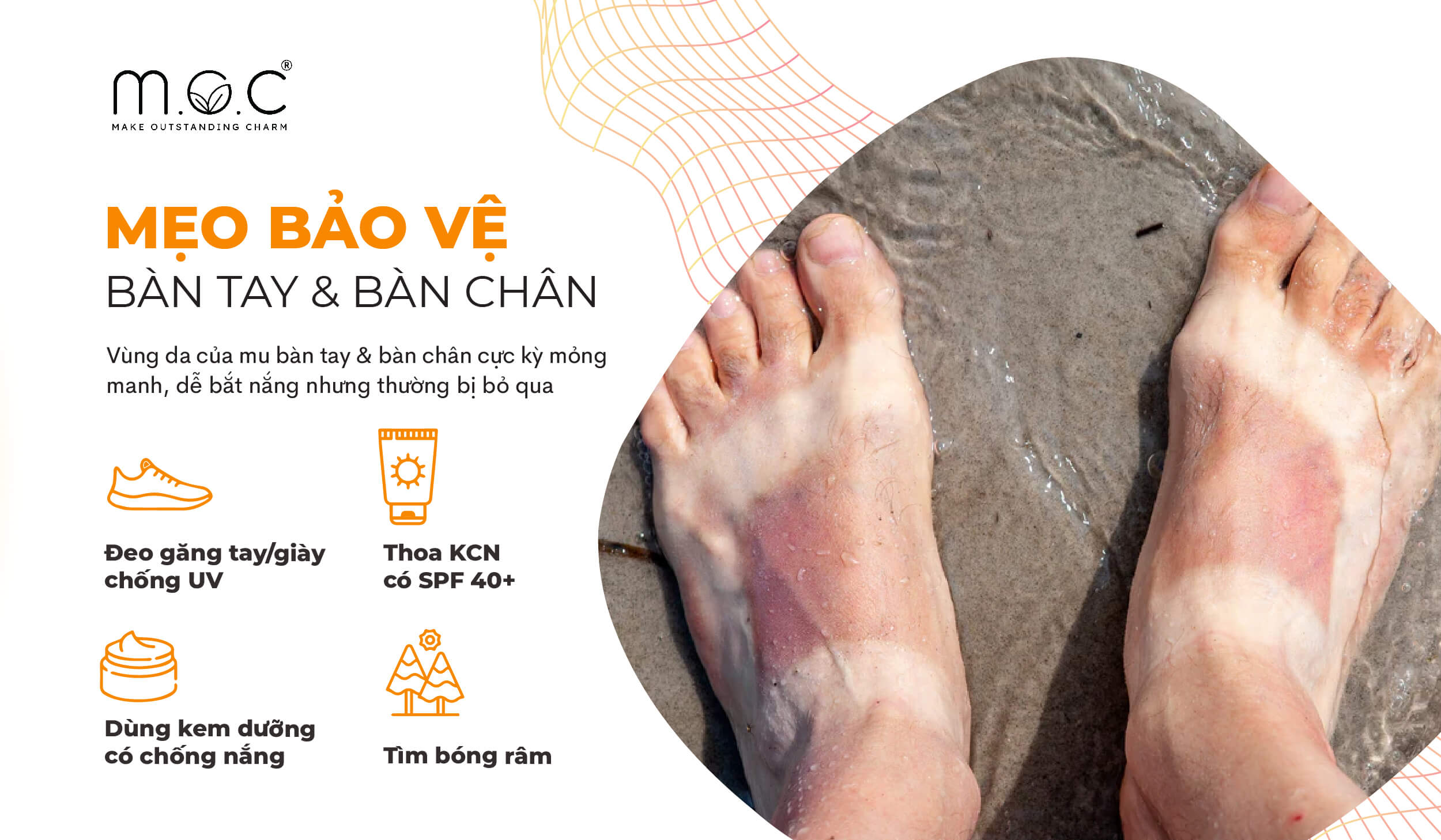 Mẹo thoa kem chống nắng vùng da bàn chân 