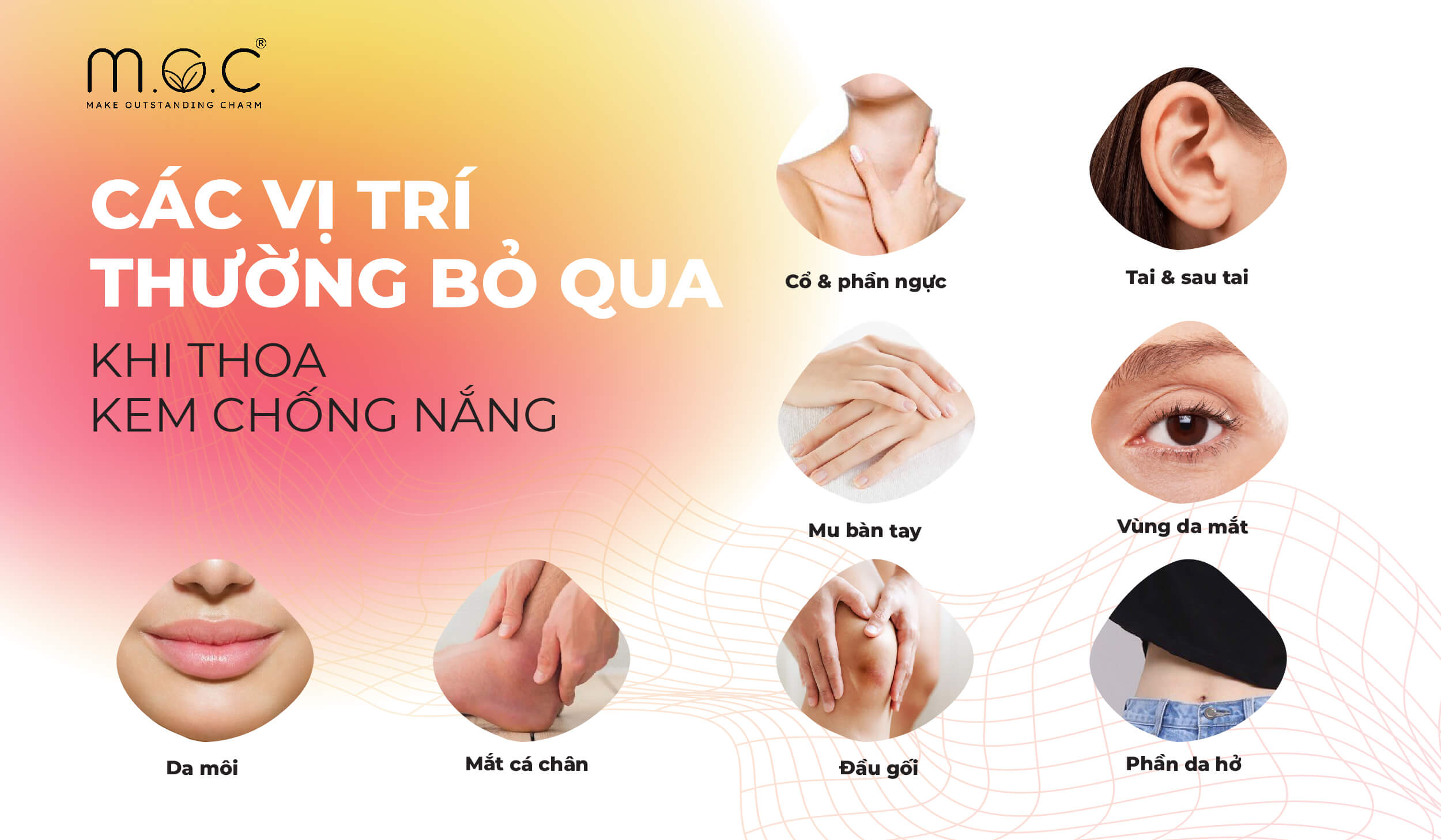 Các vị trí thường bỏ qua khi thoa kem chống nắng