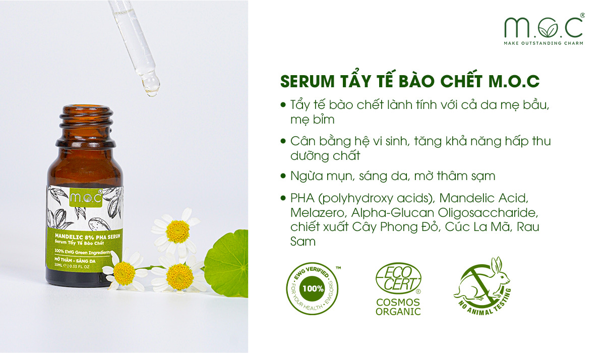 Serum tẩy tế bào chết Mandelic 8% PHA M.O.C