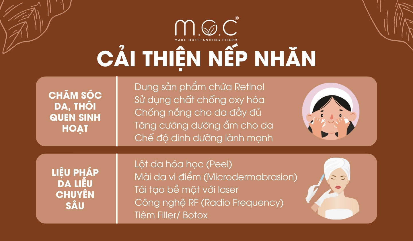 Các cách cải thiện nếp nhăn trên da