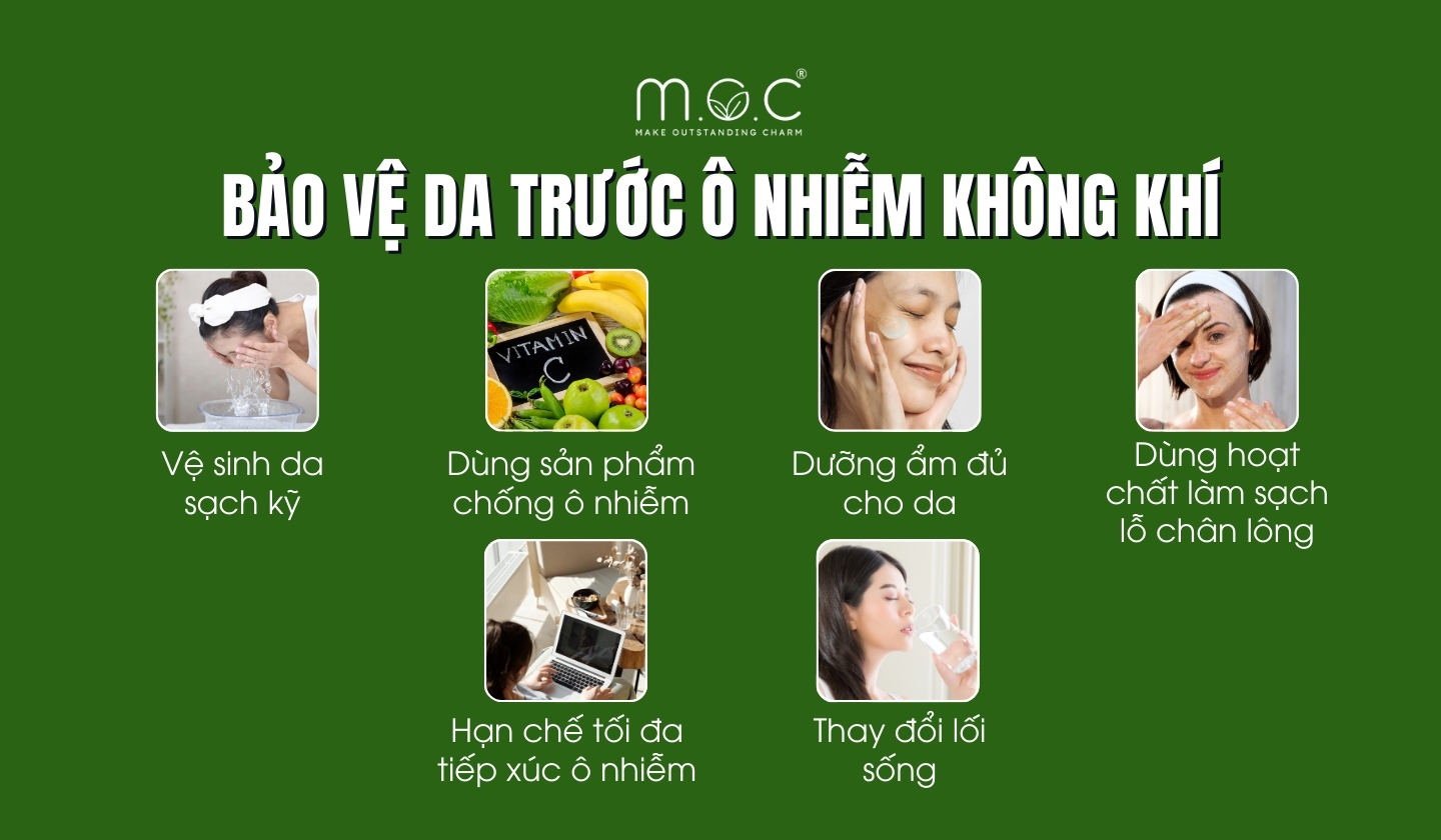 Các cách bảo vệ da mụn cũng như sức khỏe làn da trước ô nhiễm không khí