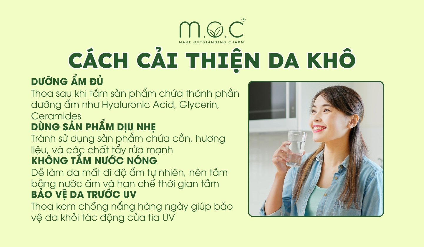 Các cách cải thiện khô da