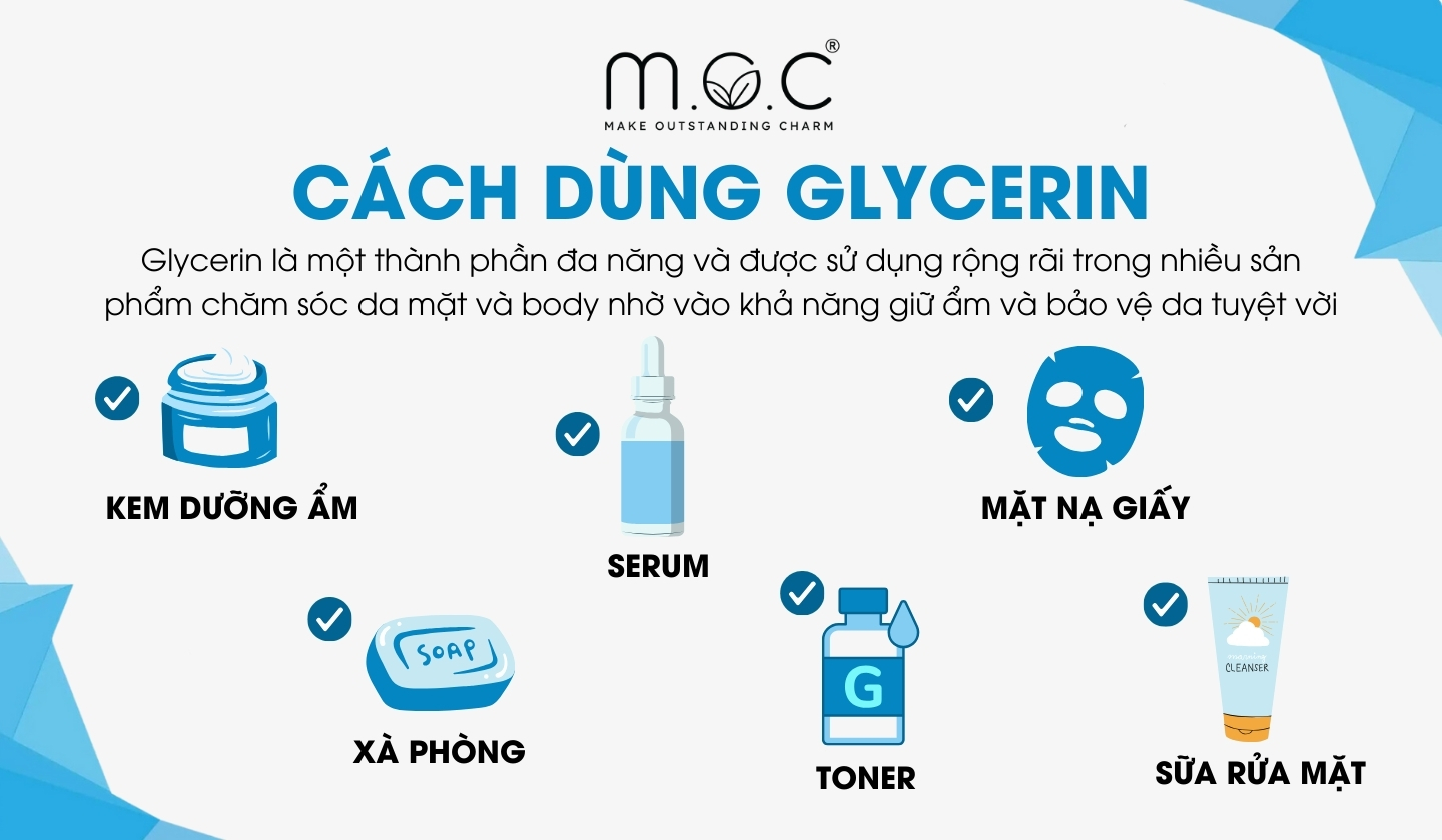 Cách dùng Glycerin trong các sản phẩm chăm sóc da