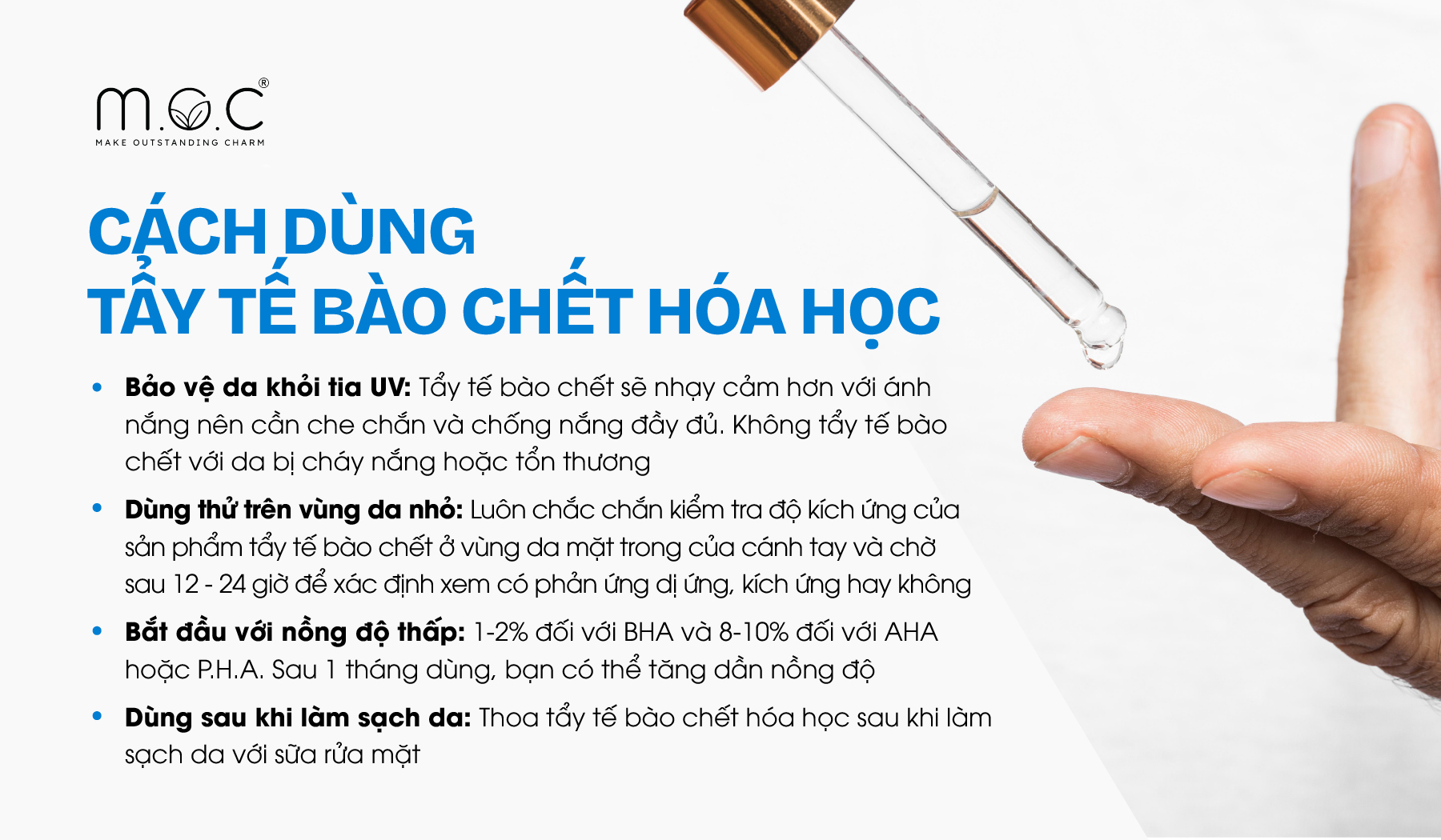 Cách dùng tẩy tế bào chết hóa học hiệu quả