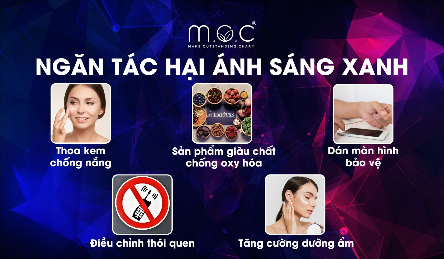 Các cách ngăn chặn tác hại của ánh sáng xanh đến làn da