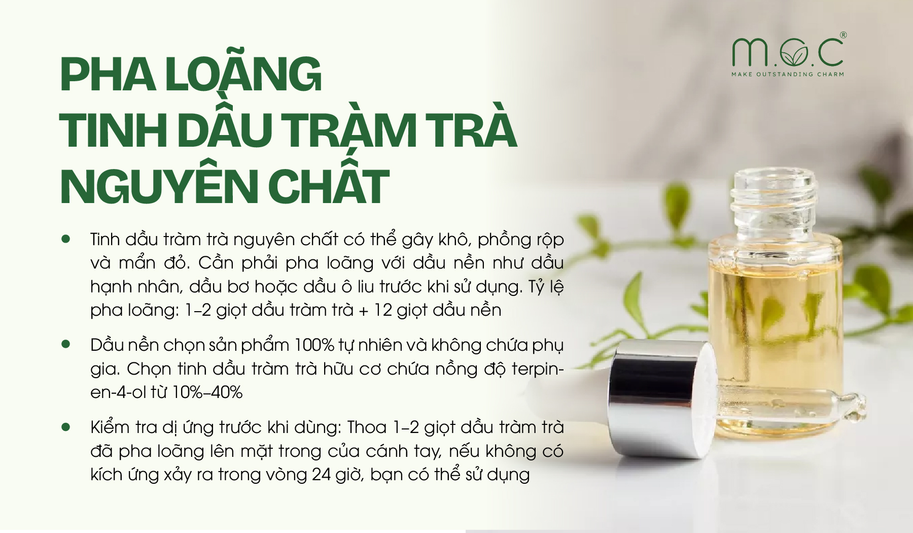 Cách pha loãng tinh dầu tràm trà nguyên chất