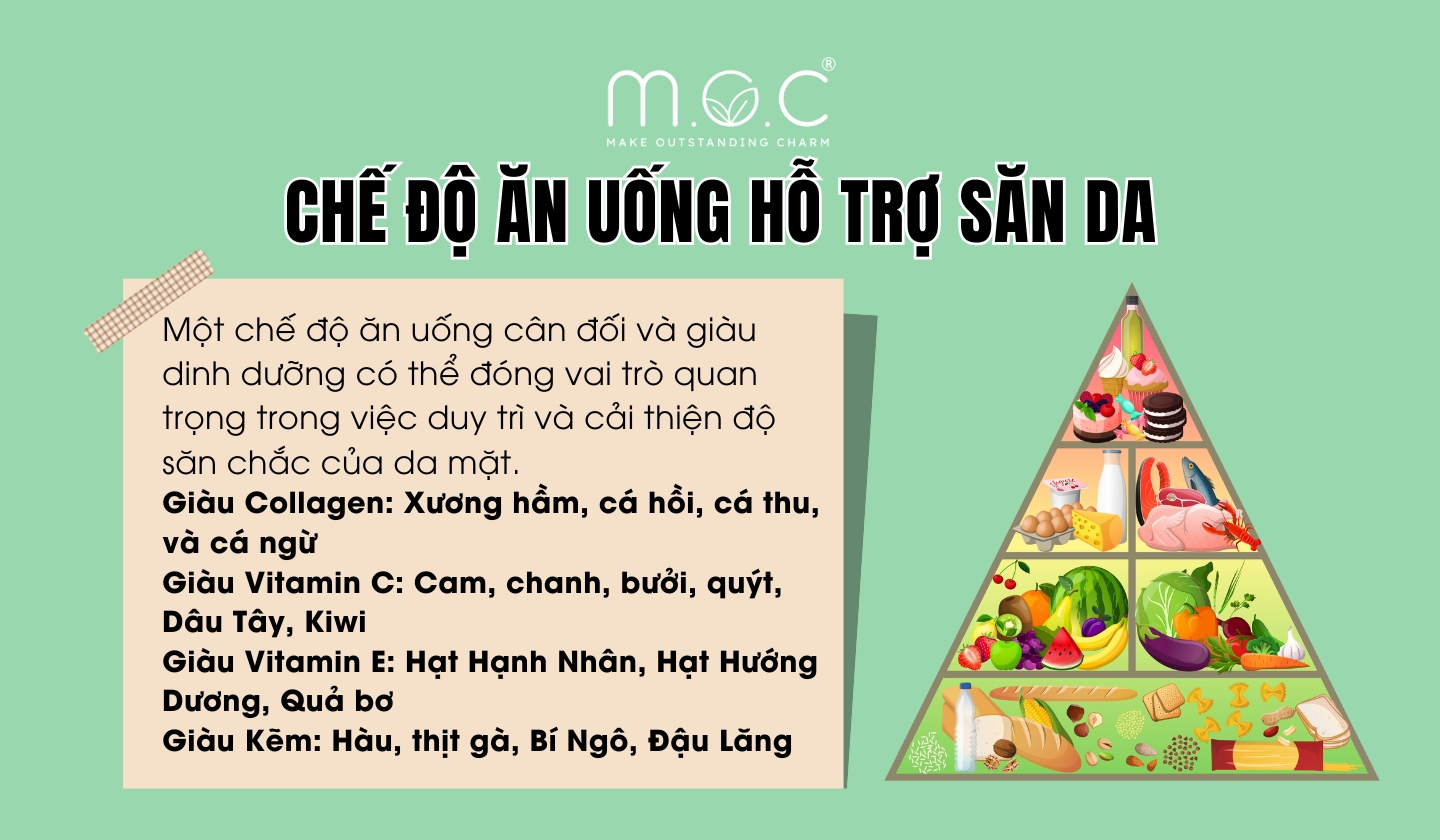 Chế độ ăn uống cân bằng giúp săn chắc da mặt