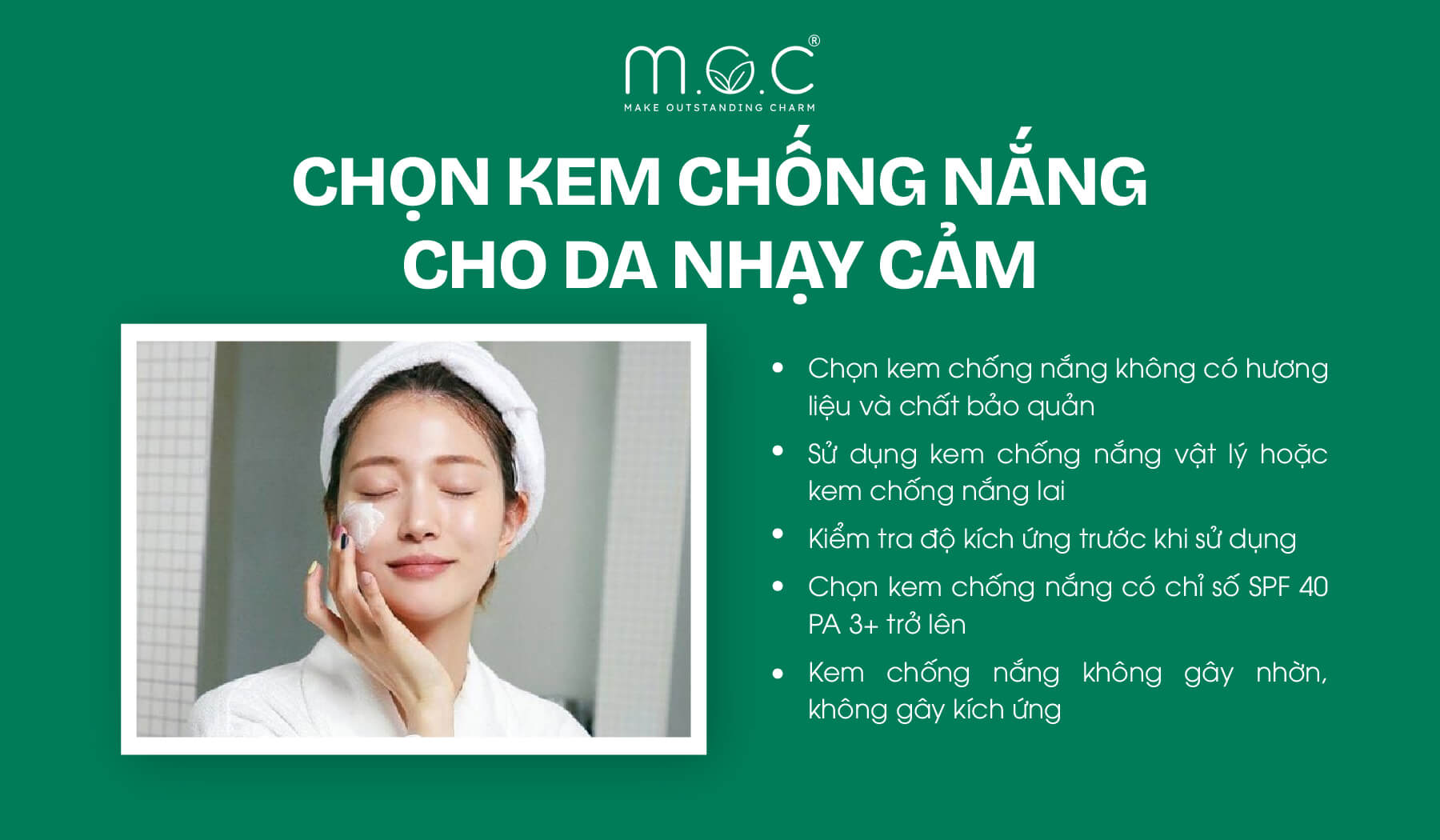 Mẹo chọn kem chống nắng cho da nhạy cảm