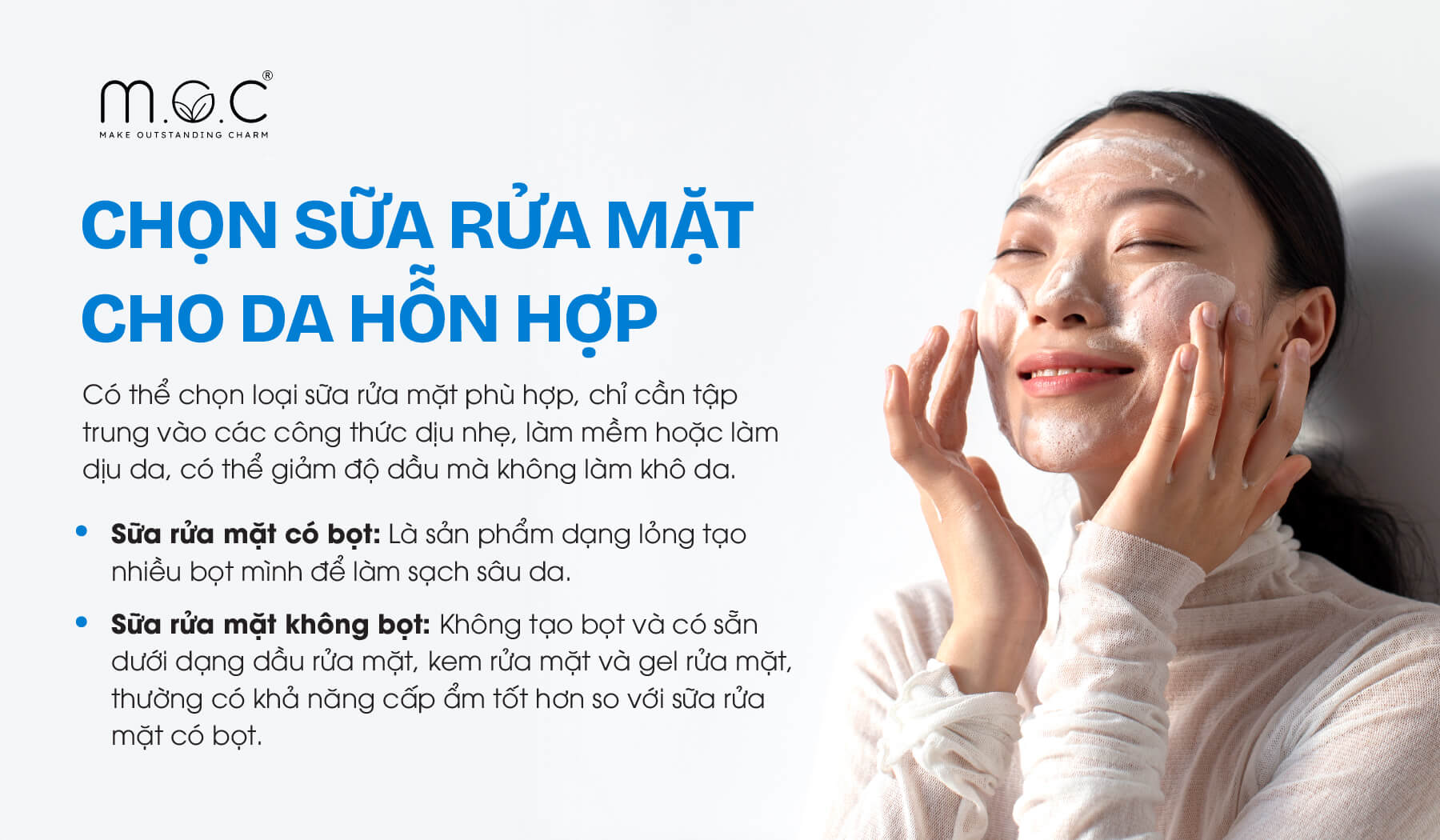 Chọn sữa rửa mặt cho da hỗn hợp