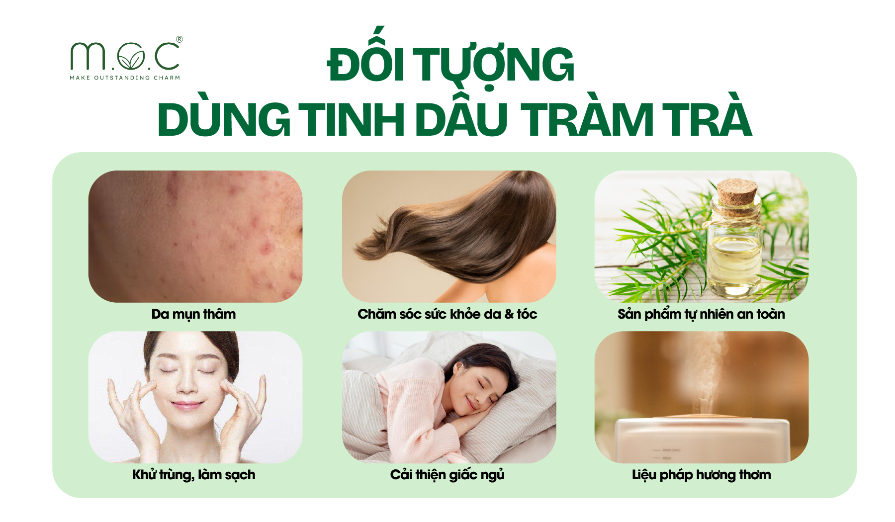 Các đối tượng dùng tinh dầu tràm trà