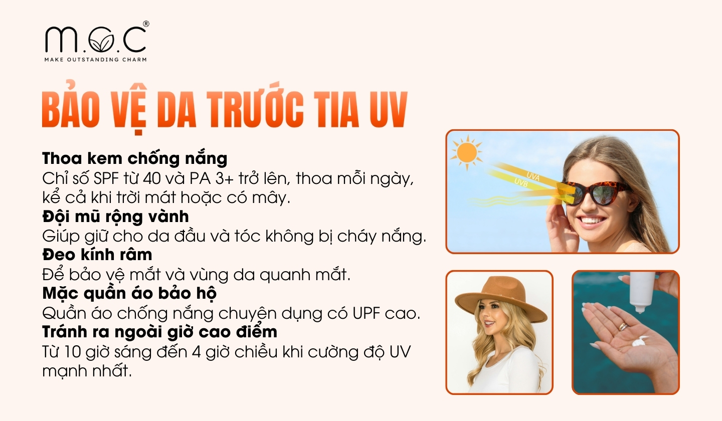 Trong quá trình dưỡng trắng da cần chống nắng kỹ càng