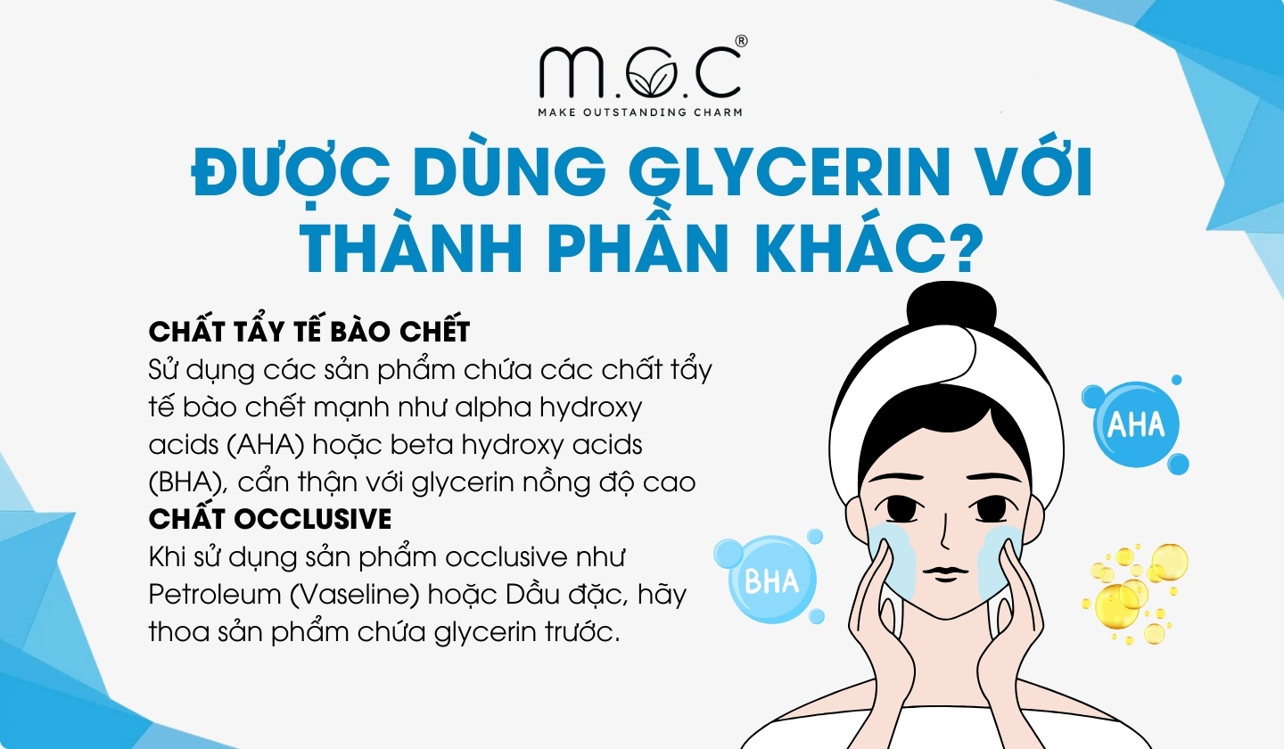 Khi kết hợp glycerin với sản phẩm khác cần lưu ý gì?