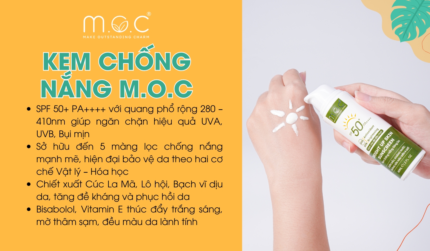 Kem chống nắng M.O.C ngăn chặn các tác hại của tia UV