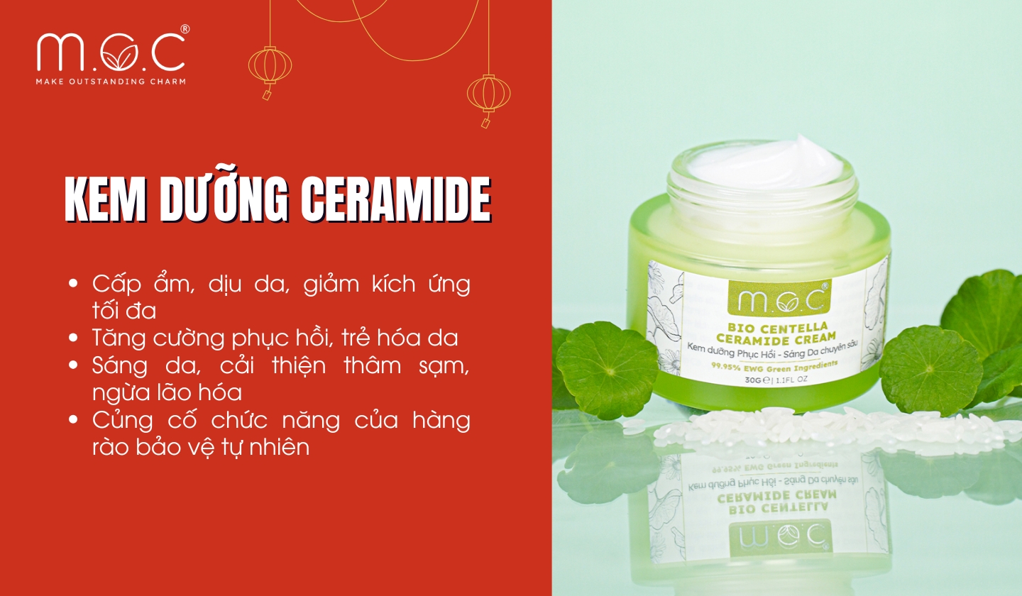 Kem dưỡng Ceramide M.O.C dưỡng ẩm, kiểm soát dầu nhờn, ngừa mụn