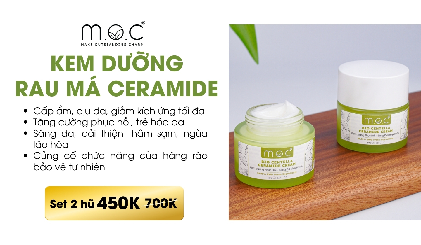 Kem dưỡng ceramide M.O.C làm dịu, giảm bong tróc da