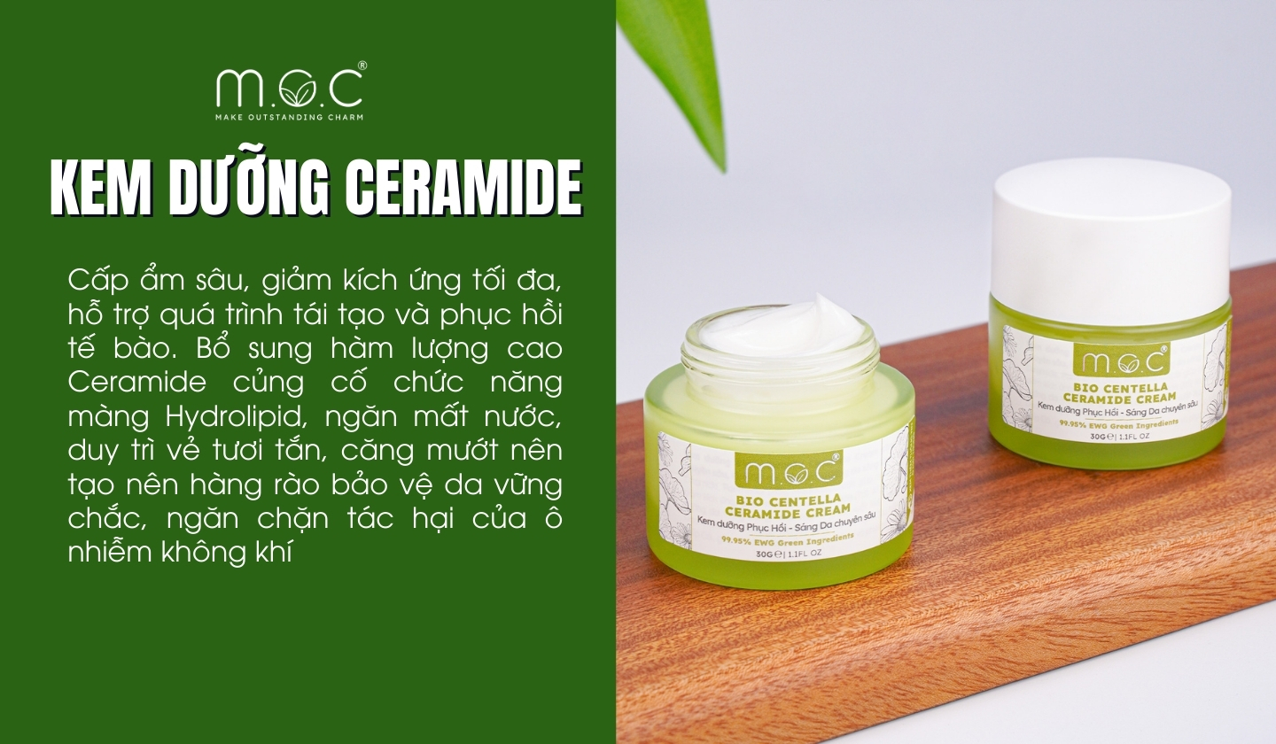 Kem dưỡng ẩm cho da mụn Ceramide M.O.C