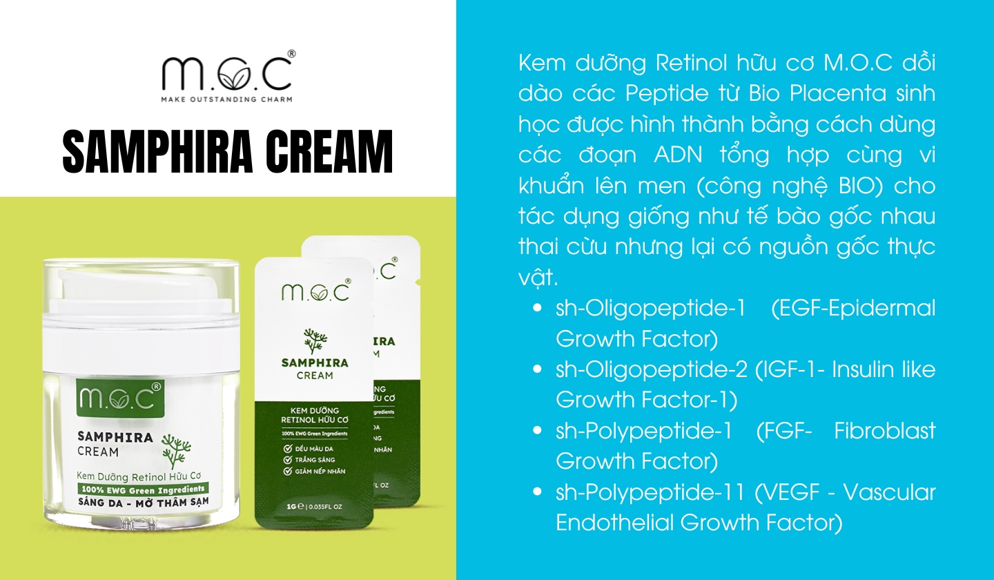 Kem dưỡng Retinol hữu cơ M.O.C giàu các peptide có nguồn gốc thực vật