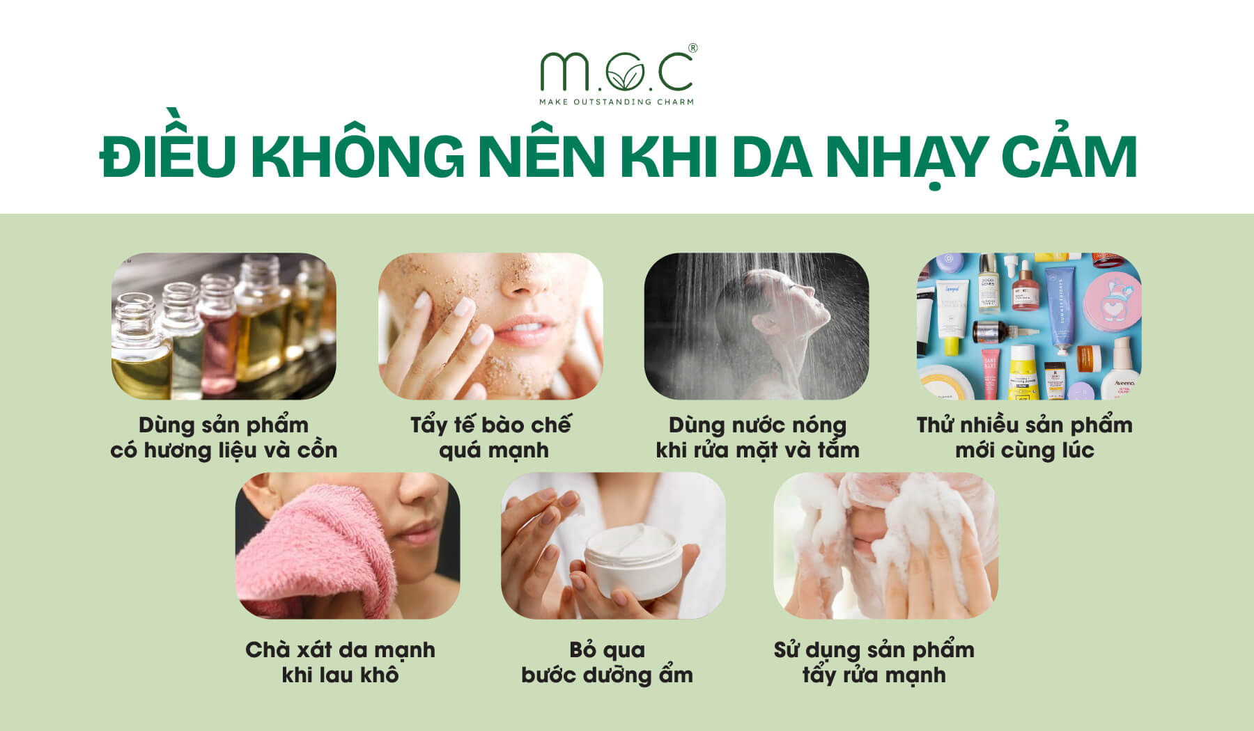 Những điều không nên làm với da nhạy cảm