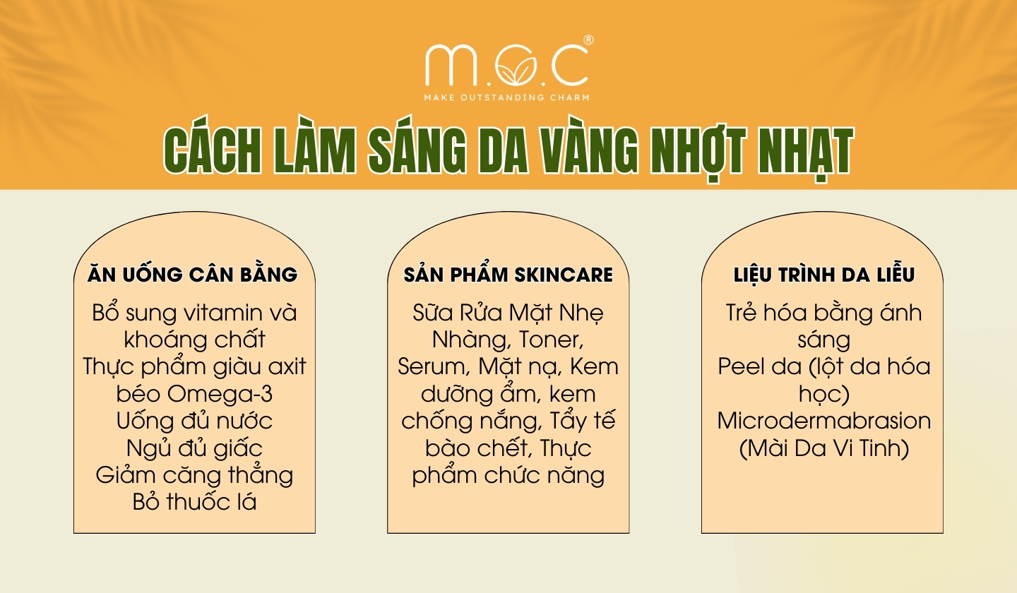 Các cách làm sáng da vàng nhợt nhạt