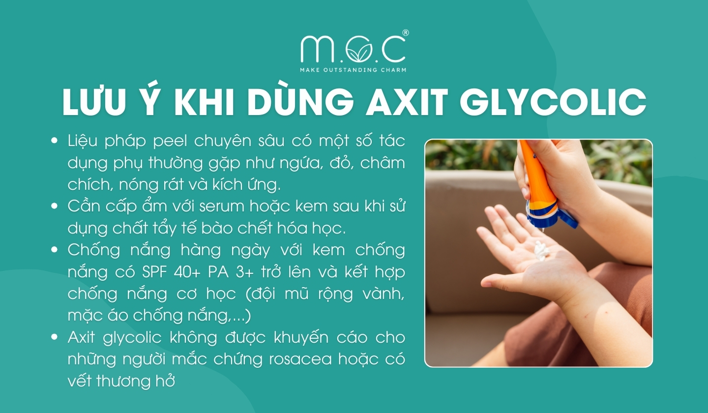 Những lưu ý khi dùng Axit Glycolic