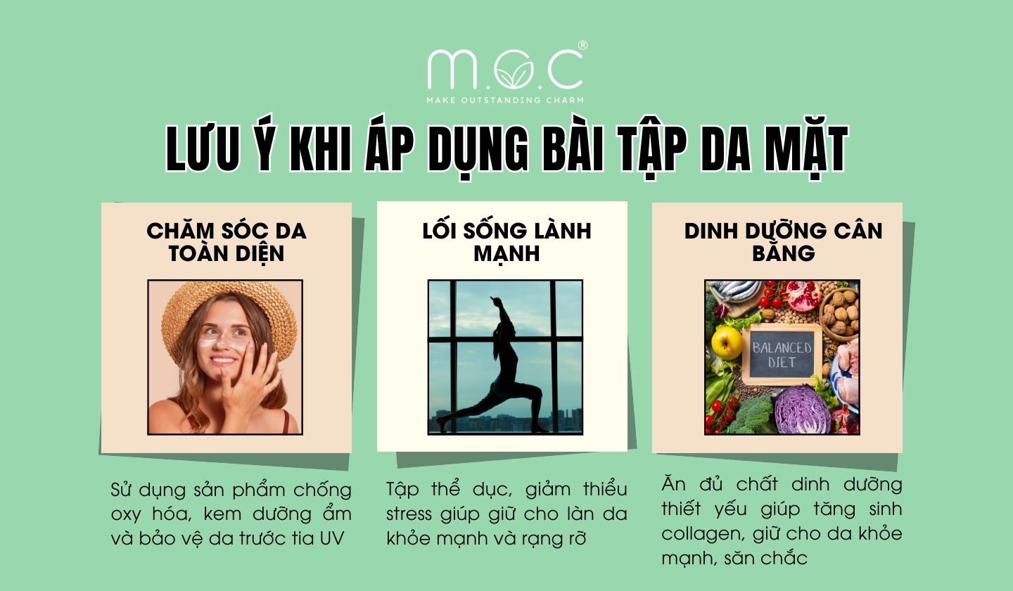 Những lưu ý khi thực hành bài tập săn chắc da mặt