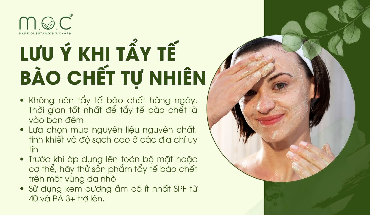 Những lưu ý khi tẩy tế bào chết tự nhiên