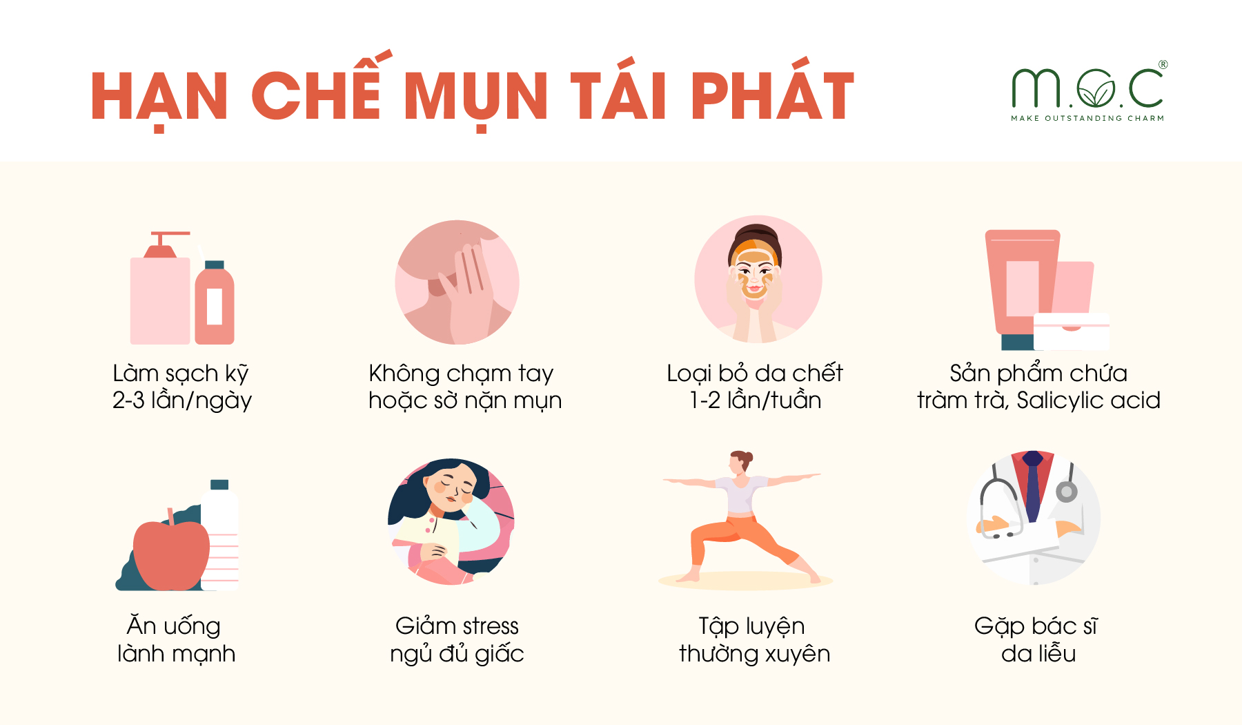 Bí quyết hạn chế mụn tái phát