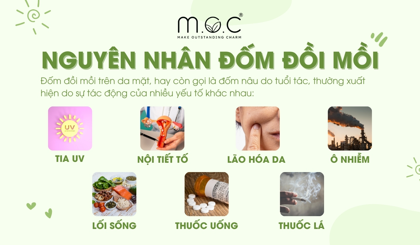 Nguyên nhân gây đồi mồi cho da