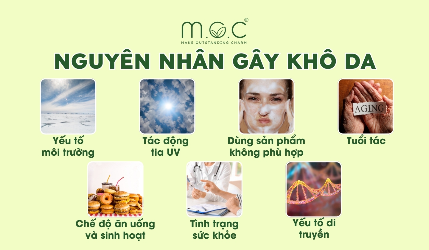 Những nguyên nhân gây khô da