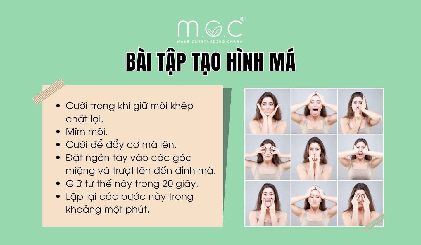 Săn chắc da với bài tập tạo hình má