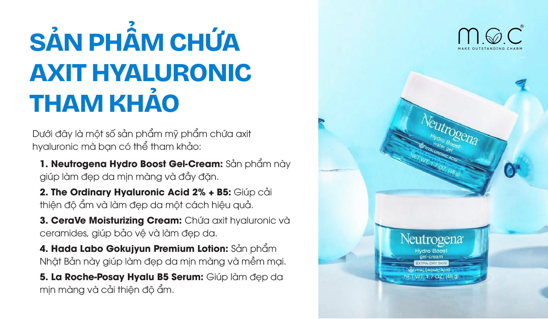 Gợi ý sản phẩm chứa Thành phần nên kết hợp với Hyaluronic Acid