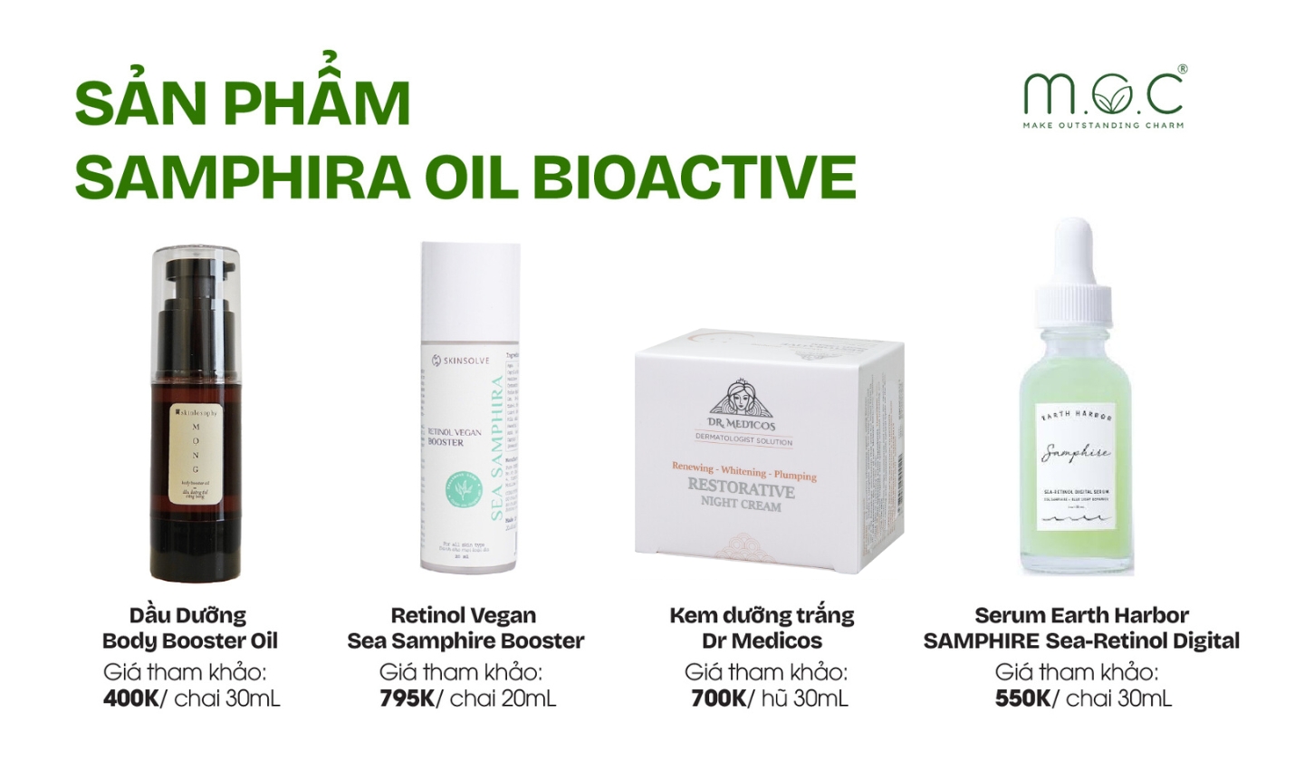 Một số sản phẩm chứa Samphira Oil Bioactive