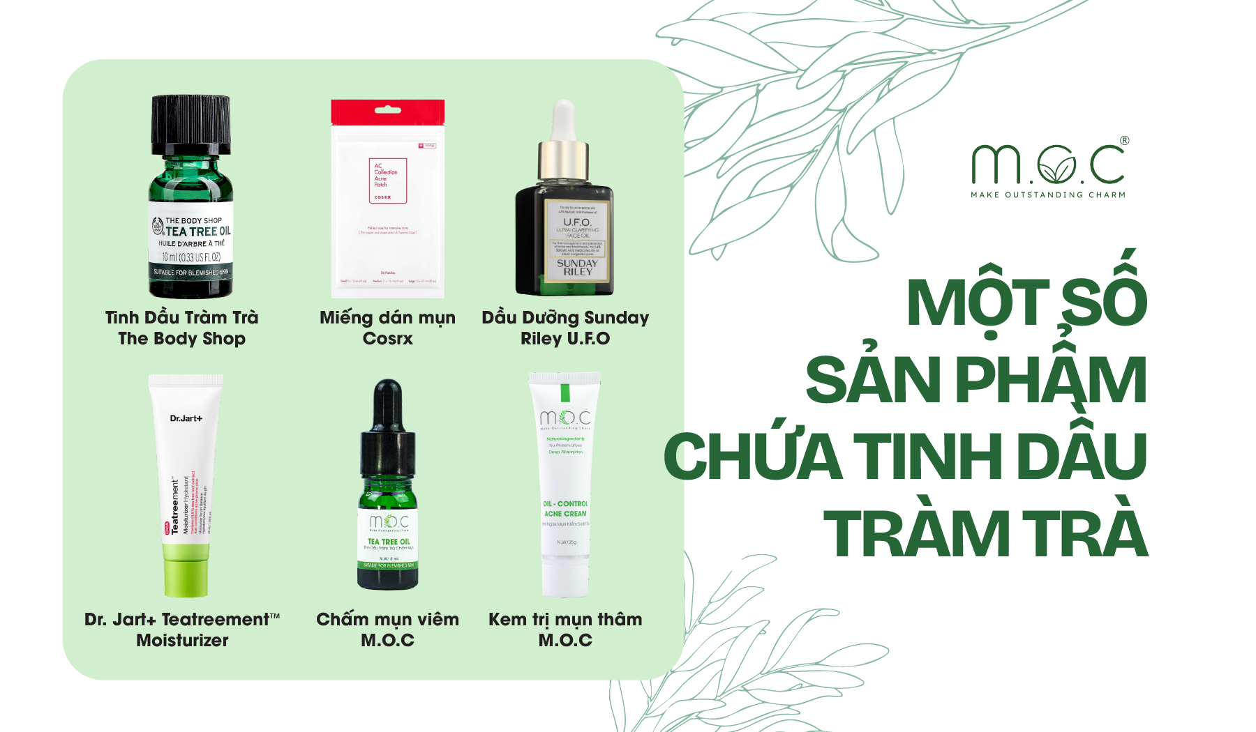 Các sản phẩm chứa tinh dầu tràm trà