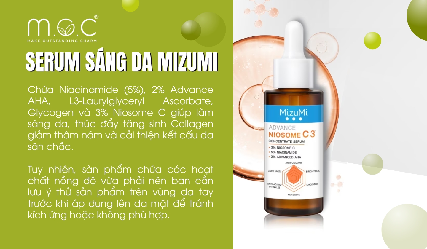 Serum trắng da MizuMi ứng dụng công nghệ Niosome