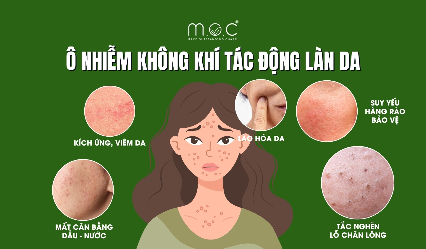 Những tác động của ô nhiễm không khí đến làn da mụn