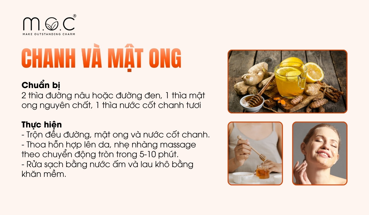 Chanh và mật ong giúp tẩy tế bào chết dịu nhẹ