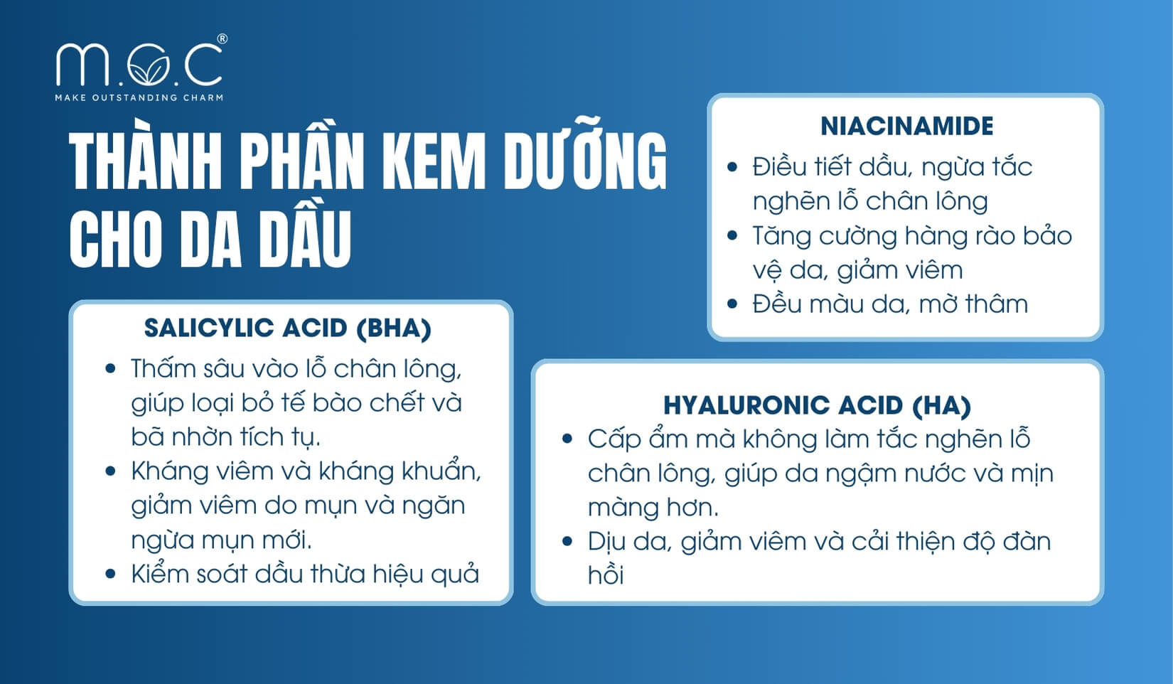 Những thành phần kem dưỡng ẩm cho da dầu cần có