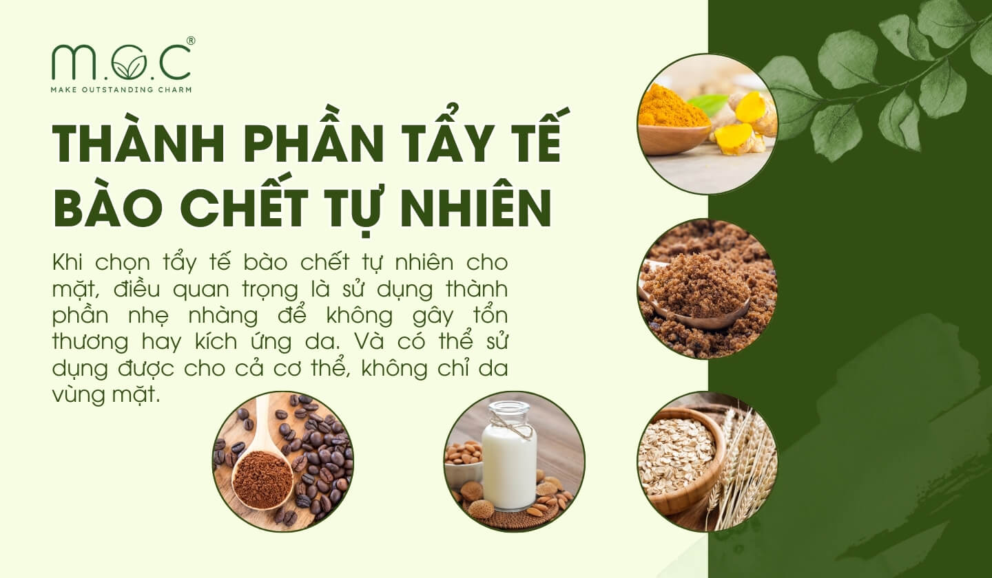 Những thành phần tẩy tế bào chết tự nhiên