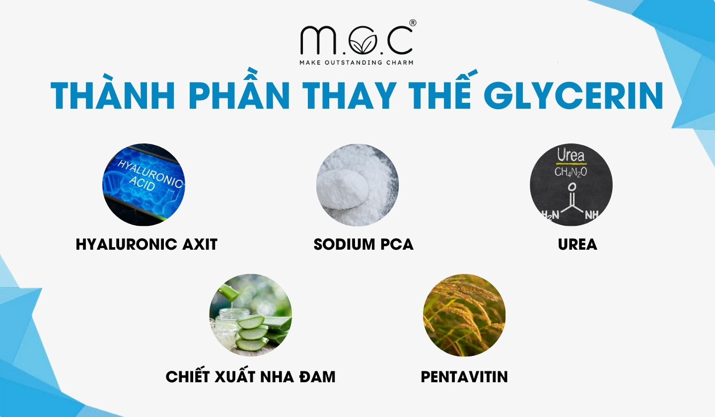 Một số thành phần dưỡng ẩm có thể thay thế Glycerin