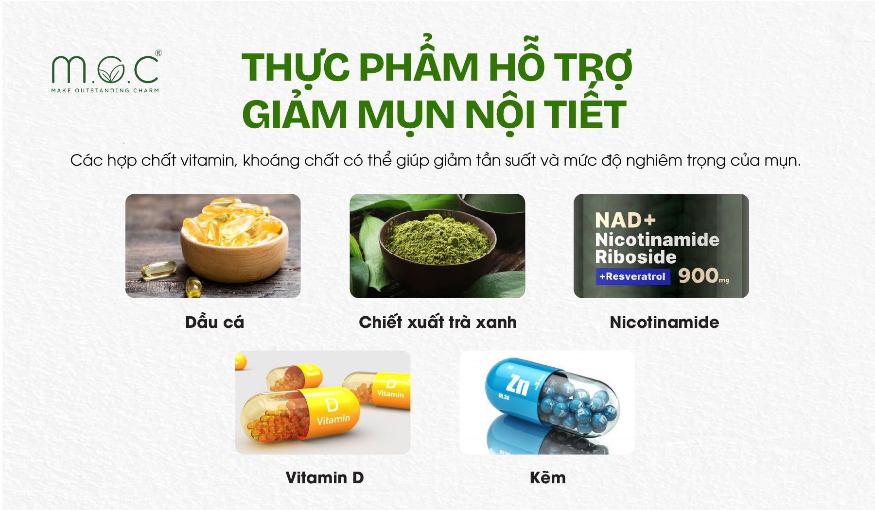 Thực phẩm hỗ trợ điều trị mụn nội tiết