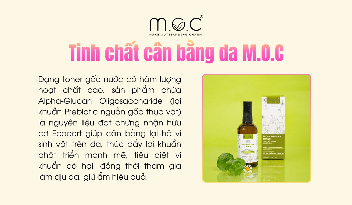 Tinh chất rau má cân bằng da M.O.C chứa Alpha-Glucan Oligosaccharide