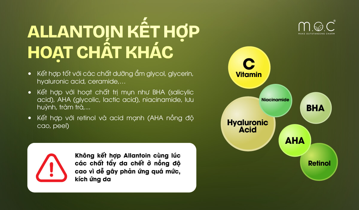 Mẹo kết hợp Allantoin với các hoạt chất khác