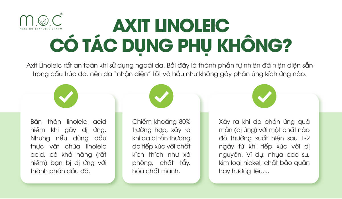 Linoleic Acid có gây tác dụng phụ không?