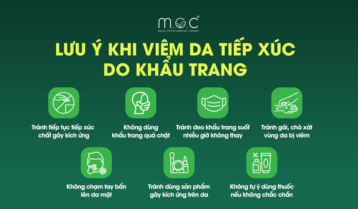 Những lưu ý khi viêm da tiếp xúc do khẩu trang