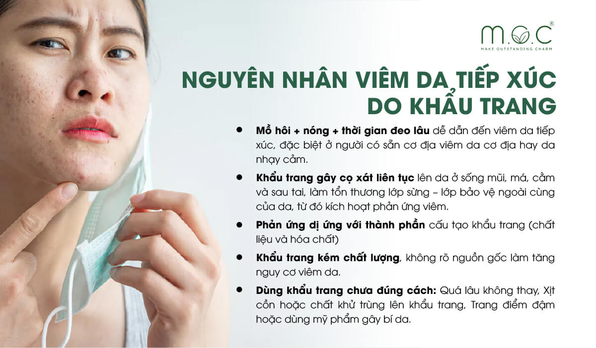 Nguyên nhân viêm da do khẩu trang