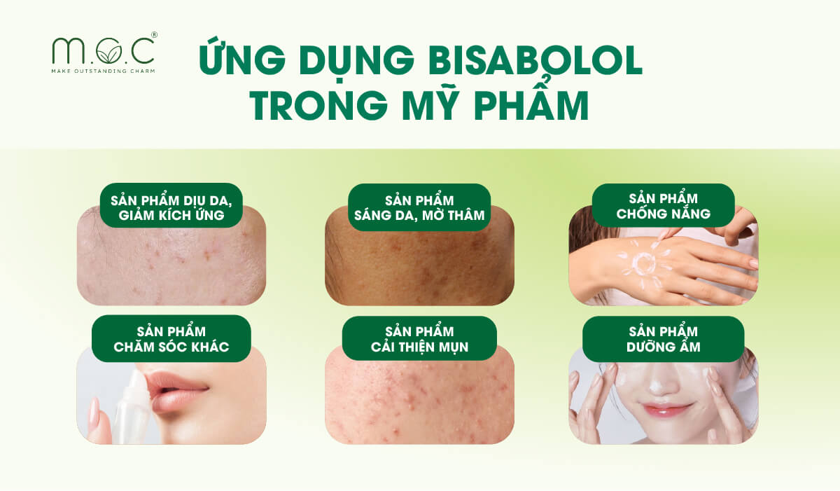 Bisabolol có những ứng dụng thực tế nào trong mỹ phẩm chăm sóc da?