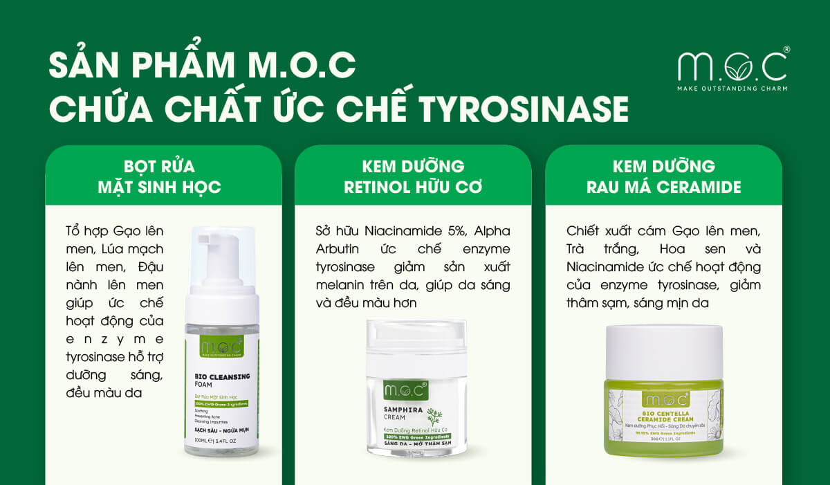 Sản phẩm M.O.C chứa chất ức chế tyrosinase