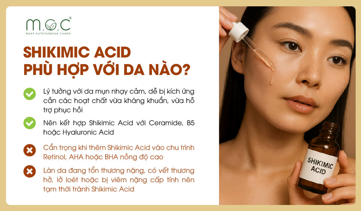Shikimic Acid phù hợp với làn da nào?