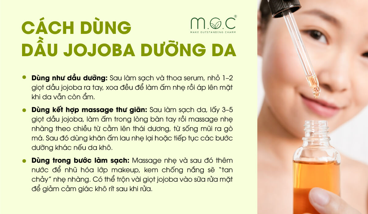 Cách dùng dầu jojoba dưỡng da hiệu quả